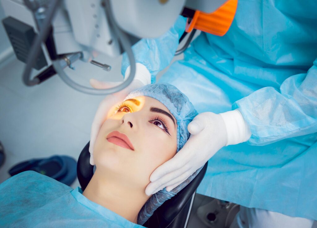 Vorbereitung Augenbehandlung